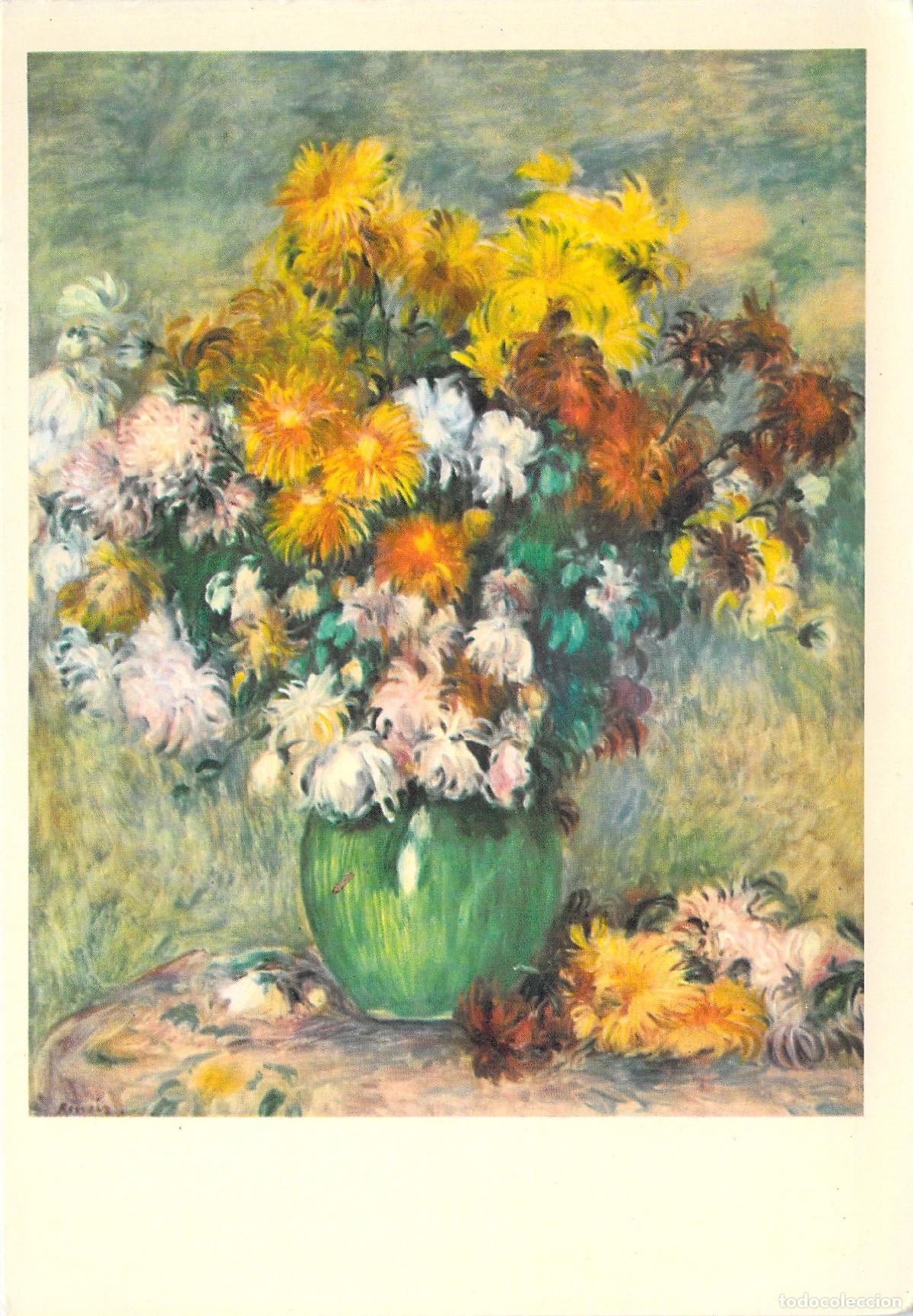 Cartes Postales: Postal de Arte Bouquet de Chrysanth&egrave;mes de Auguste Renoir Museo de Rouen