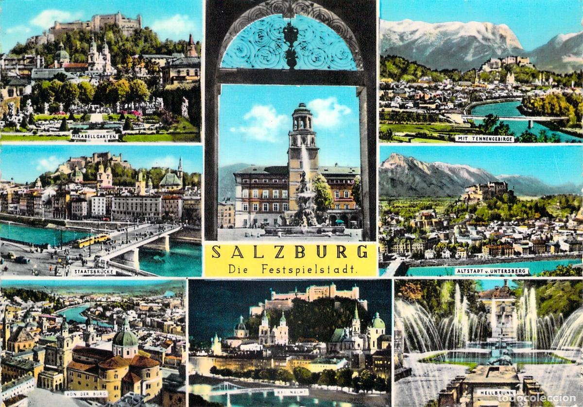 Cartes Postales: Postal Multivista de Salzburgo con Vistas de la Ciudad