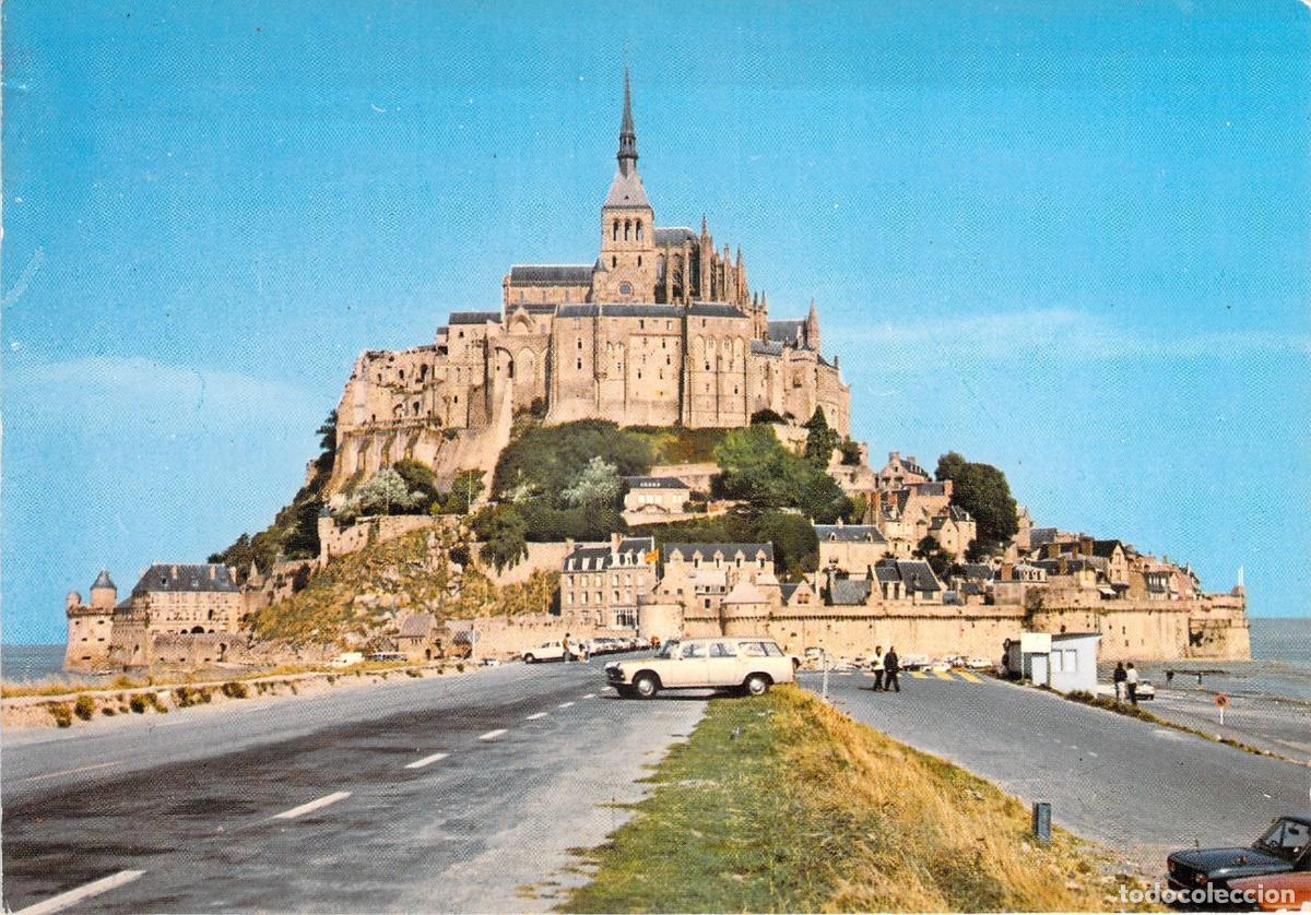 Cartes Postales: Postal de Mont-Saint-Michel con Vista de Llegada y Abad&iacute;a, Francia