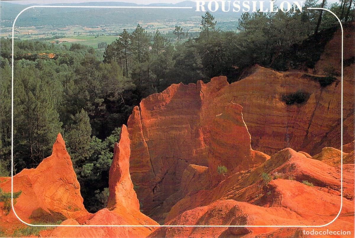 Cartes Postales: Postal de Roussillon y los Acantilados de Ocre en Provenza
