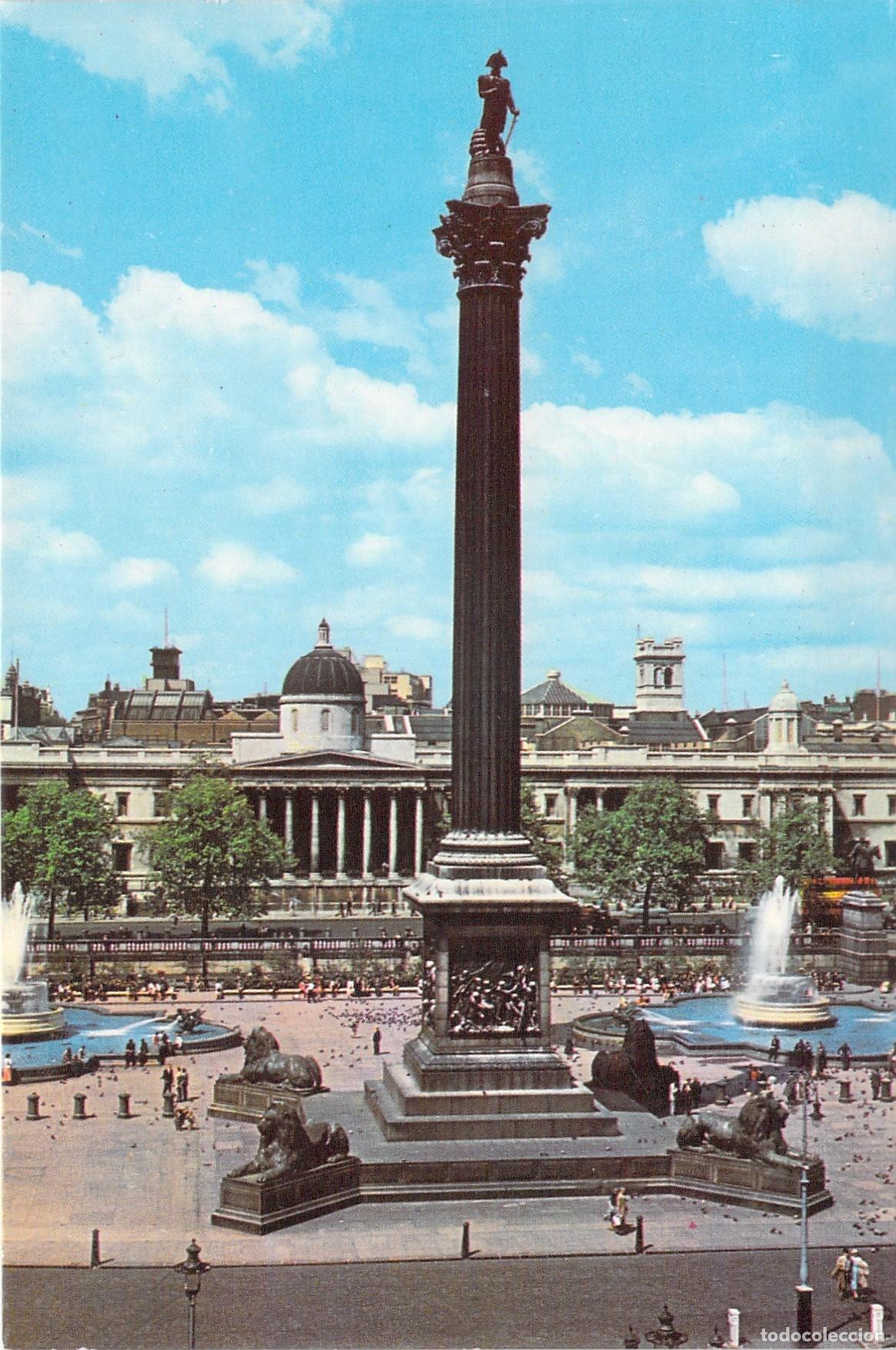 Cartes Postales: Postal de Trafalgar Square y la Columna de Nelson en Londres