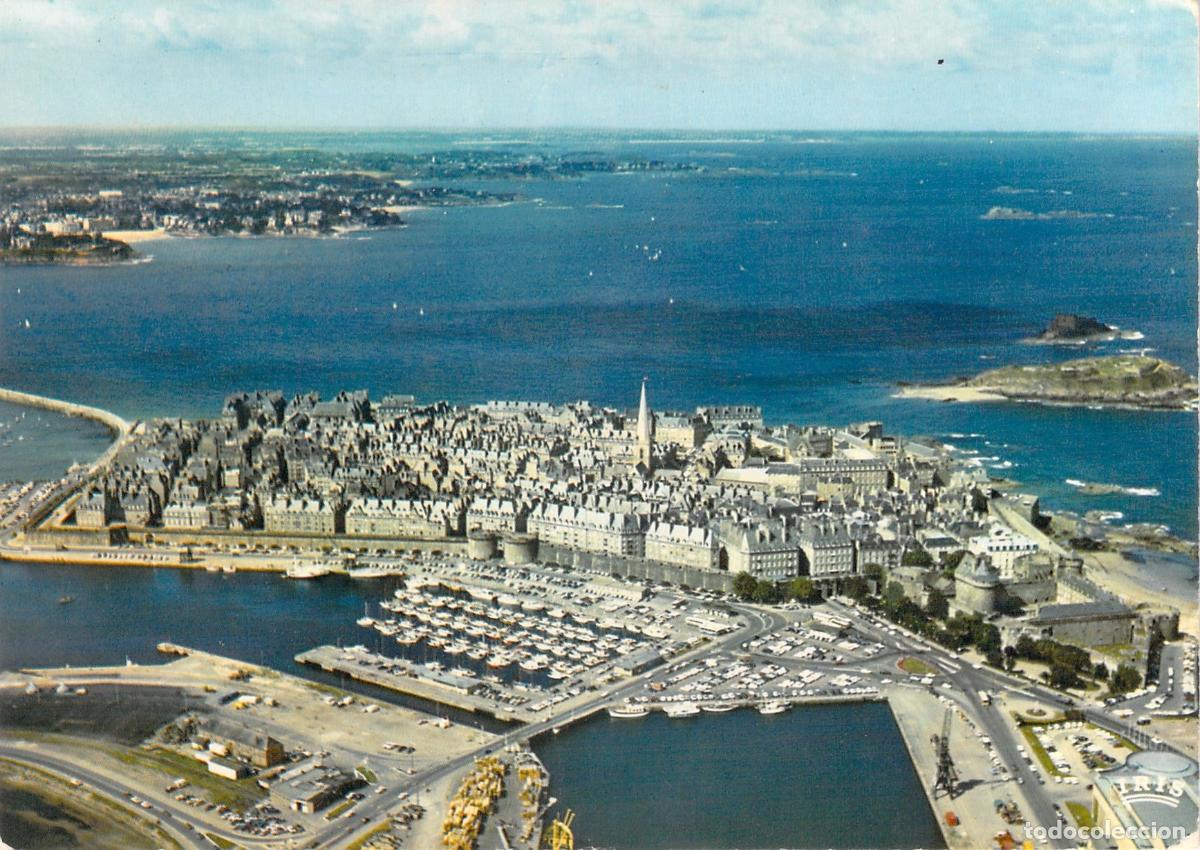 Postales: Postal de la Vista A&eacute;rea de Saint-Malo y su Puerto en Francia