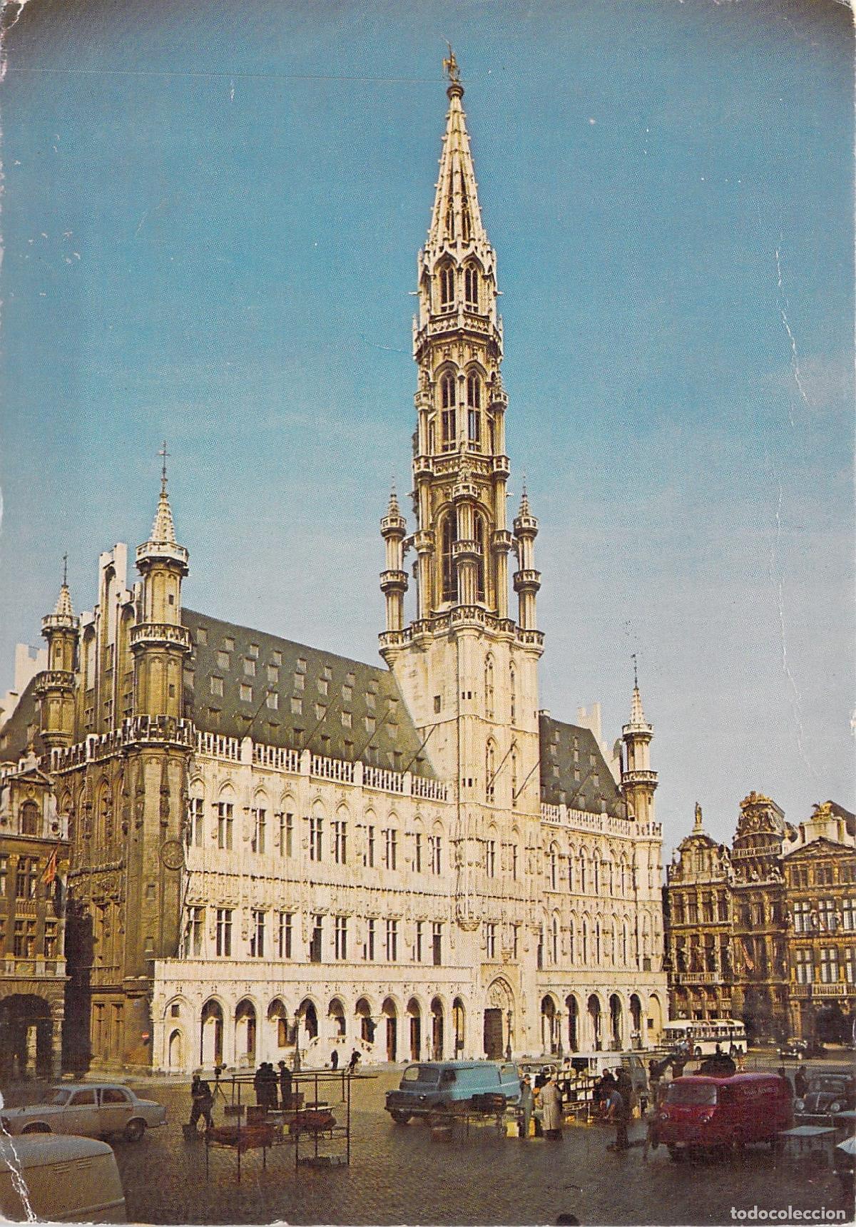 Postales: Postal del Ayuntamiento de Bruselas H&ocirc;tel de Ville B&eacute;lgica