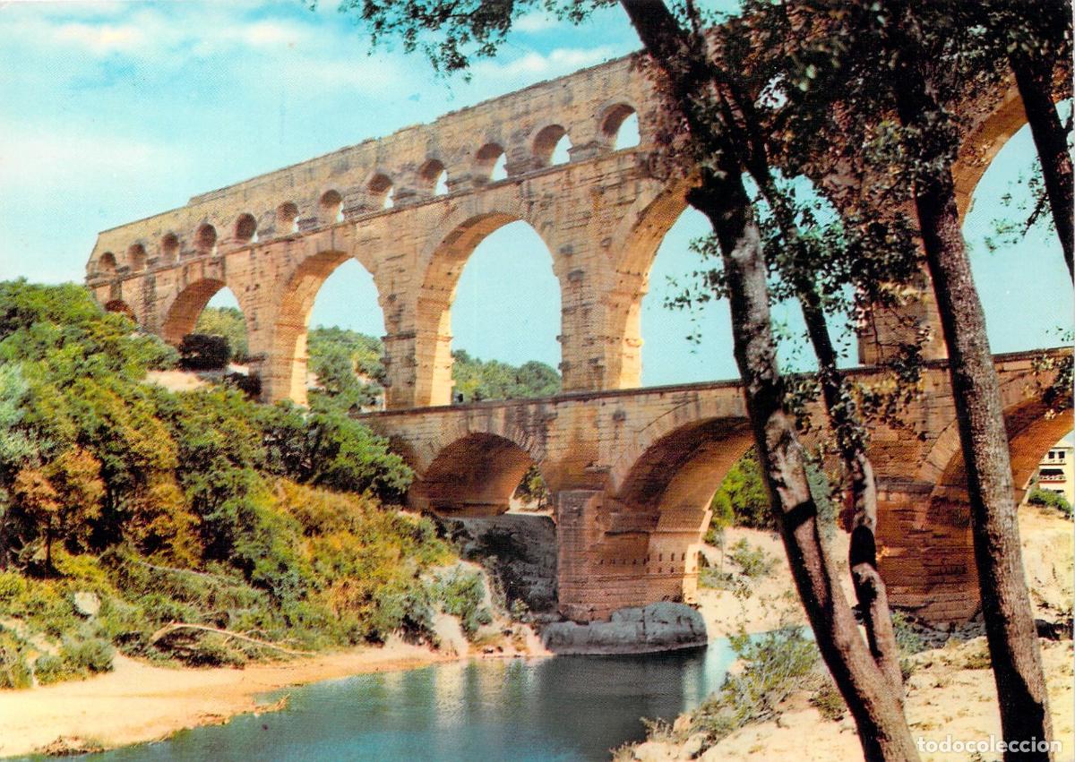 Postales: Tarjeta Postal del Acueducto Romano Pont du Gard en Francia