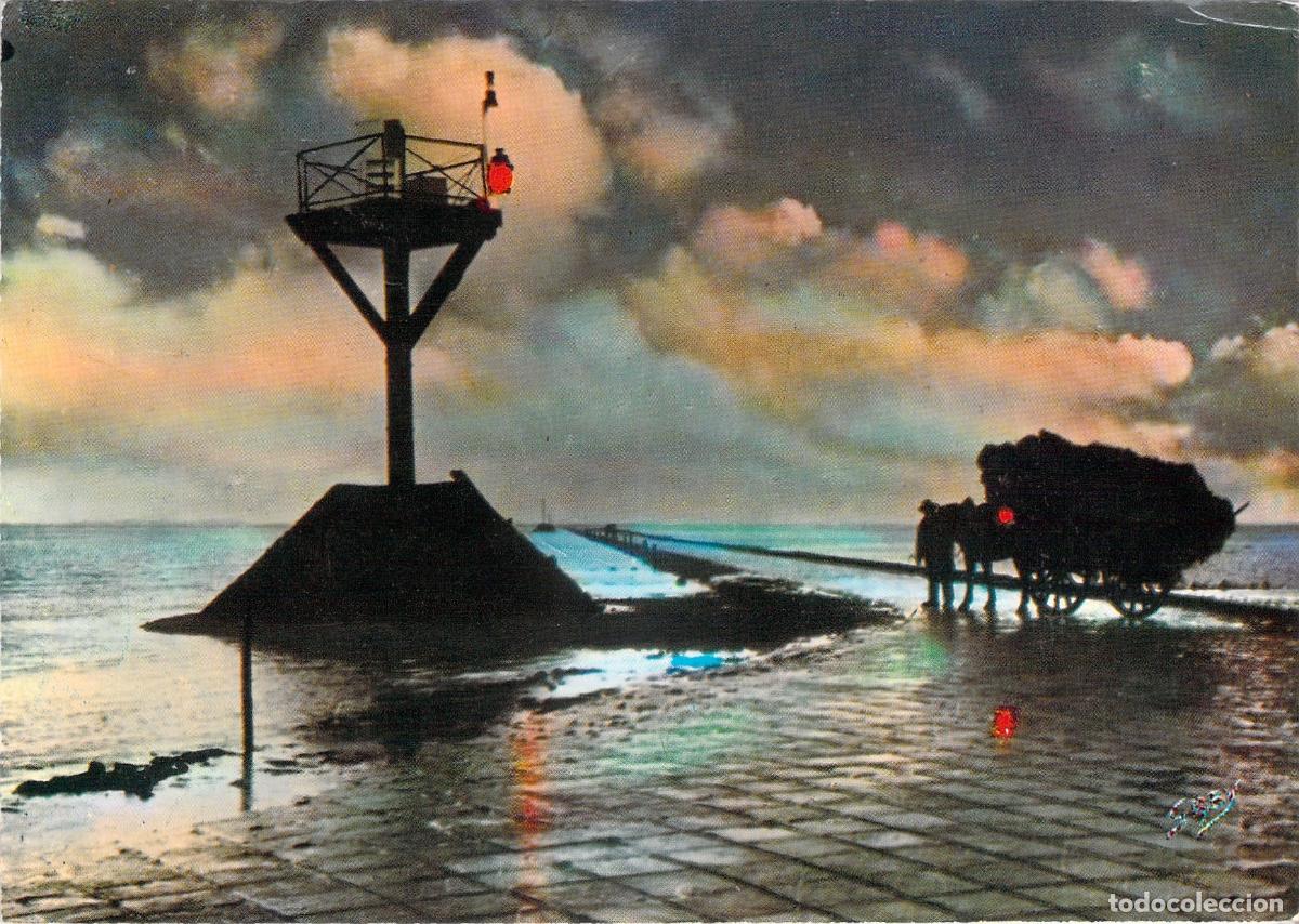 Postkarten: Postal Passage du Gois en Vend&eacute;e Francia por la Noche
