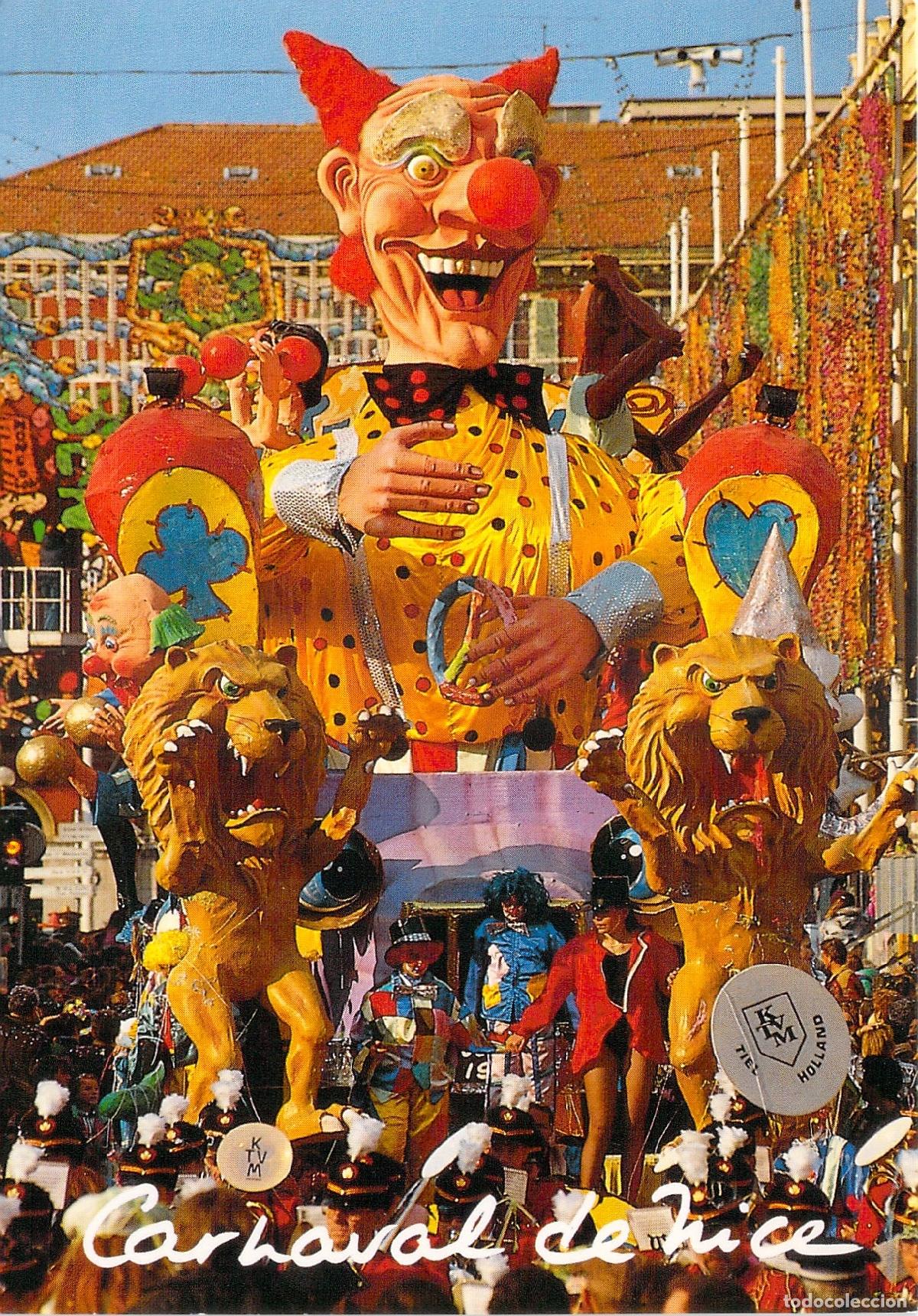 Postkarten: Postal del Carnaval de Niza con Carroza de Payaso