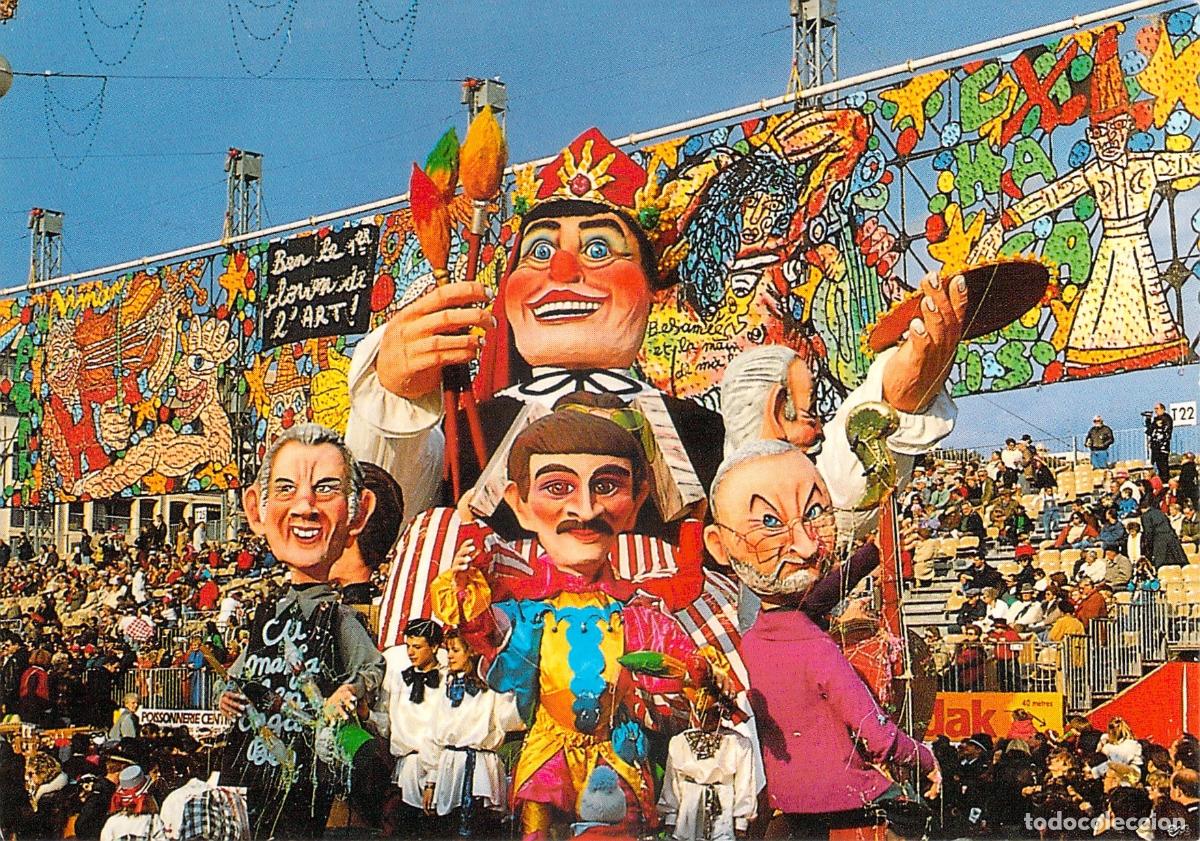 Postais: Postal del Carnaval de Niza, Carrozas y Desfile en la Costa Azul