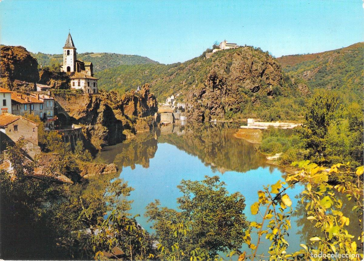 Postkarten: Postal de Ambialet, el R&iacute;o Tarn, la Iglesia y el Priorato