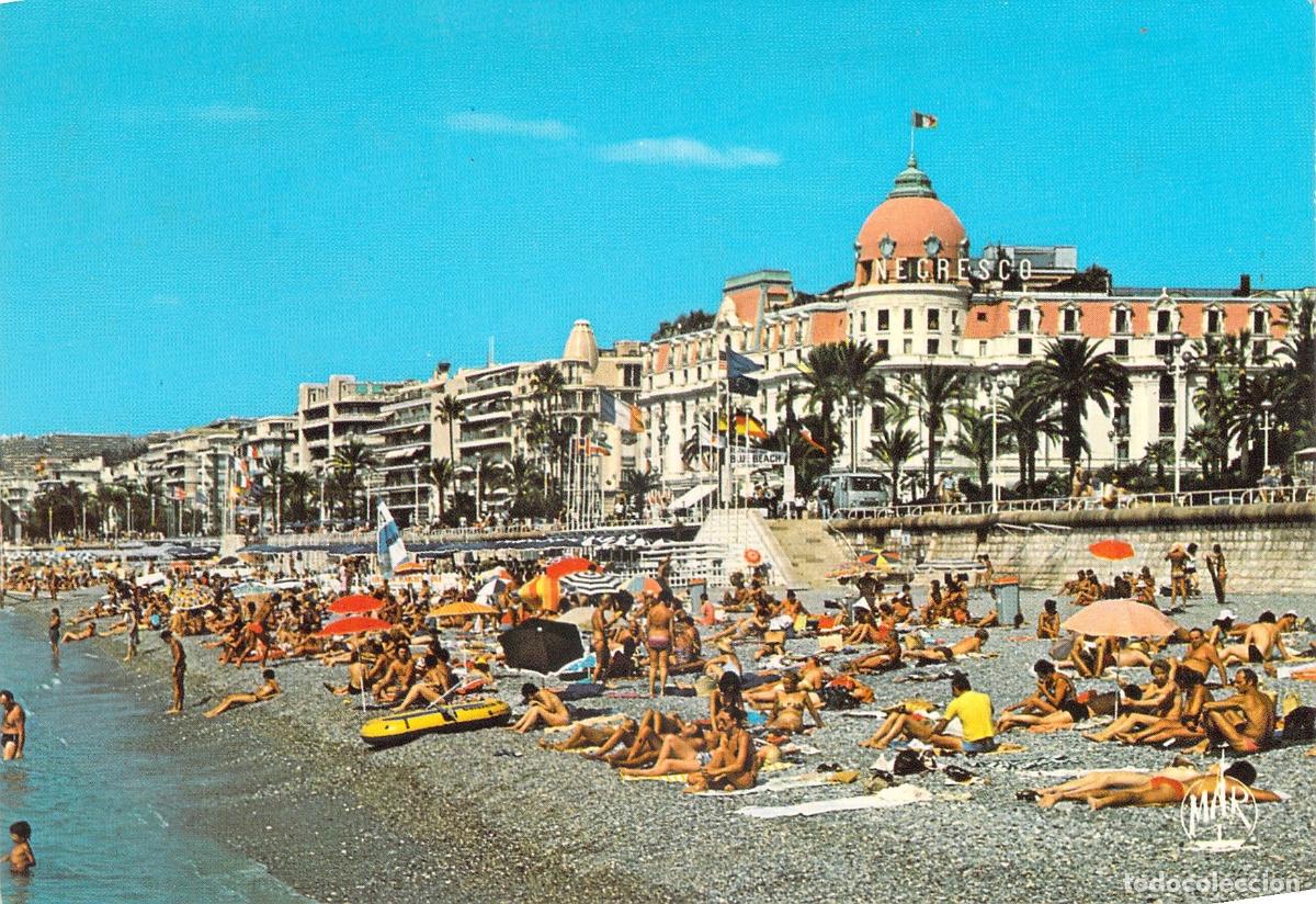 Postkarten: Postal de la Playa y el Hotel Negresco en Niza Costa Azul