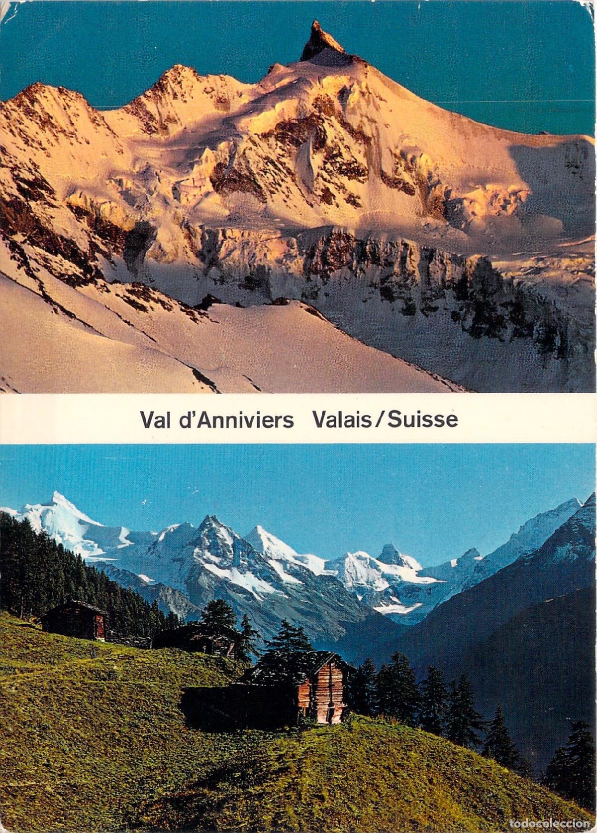Postales: Postal de Val d'Anniviers Valais Suiza Zinal Rothorn y Chalets