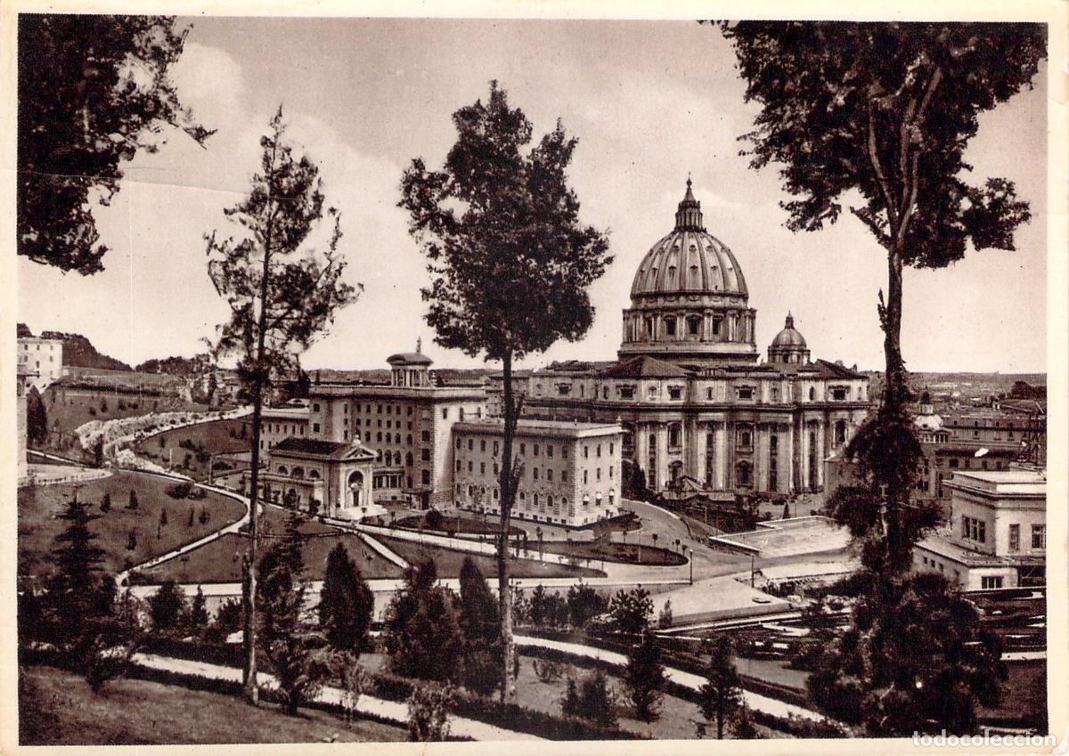 Postales: Postal de los Palacios Vaticanos y Bas&iacute;lica de San Pedro
