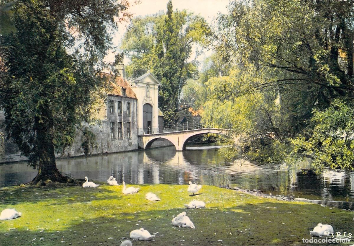 Postales: Postal de Brujas Entrada al Beguinaje y Cisnes