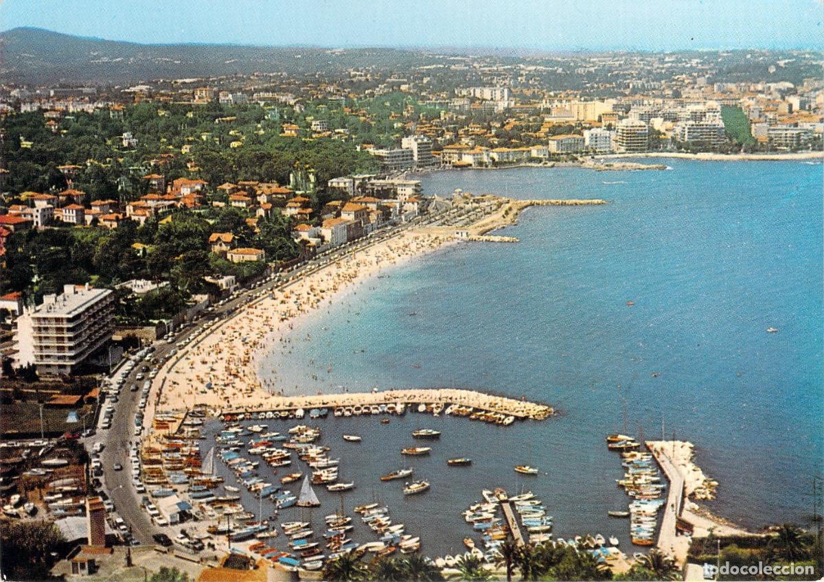 Postales: Postal de Antibes: Vista A&eacute;rea del Puerto y Playa de la Salis