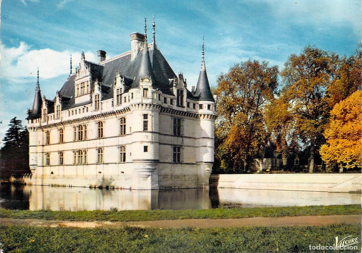 Cartes Postales: Postal Castillo de Azay-le-Rideau y Estanque del Indre Francia