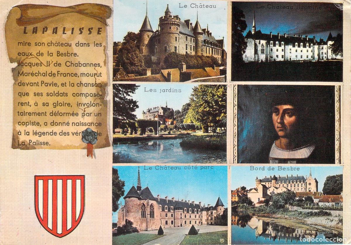 Cartes Postales: Postal Multivista de Lapalisse con su Castillo y Jardines, Francia