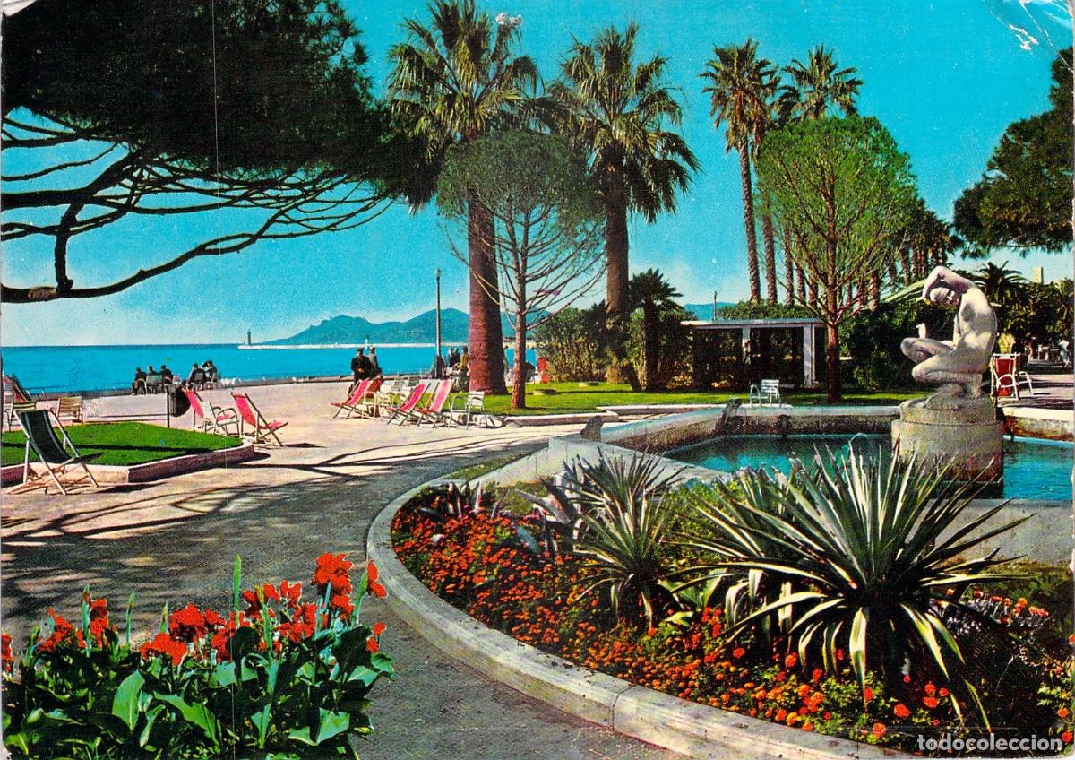Cartes Postales: Postal de los Jardines de la Croisette en Cannes, Costa Azul