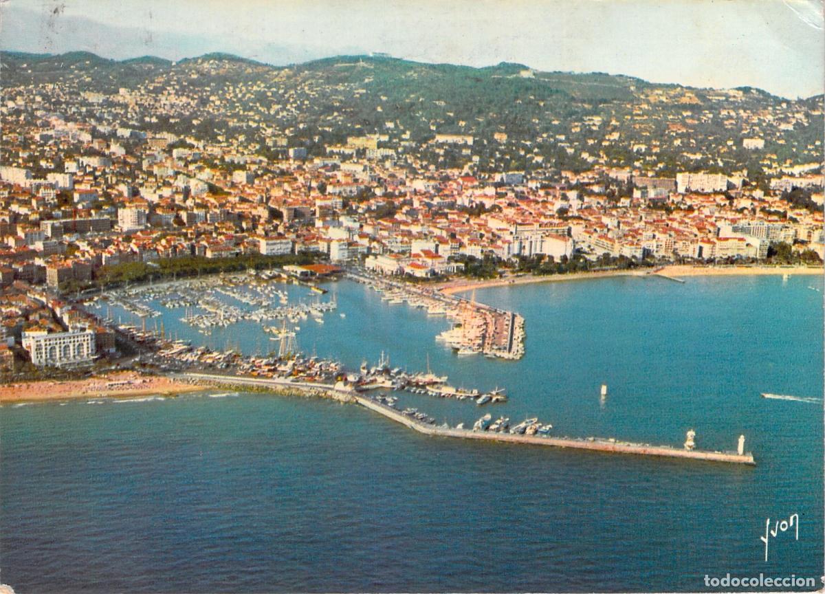 Cartes Postales: Postal de Cannes Vista A&eacute;rea del Puerto y Jardines del Casino