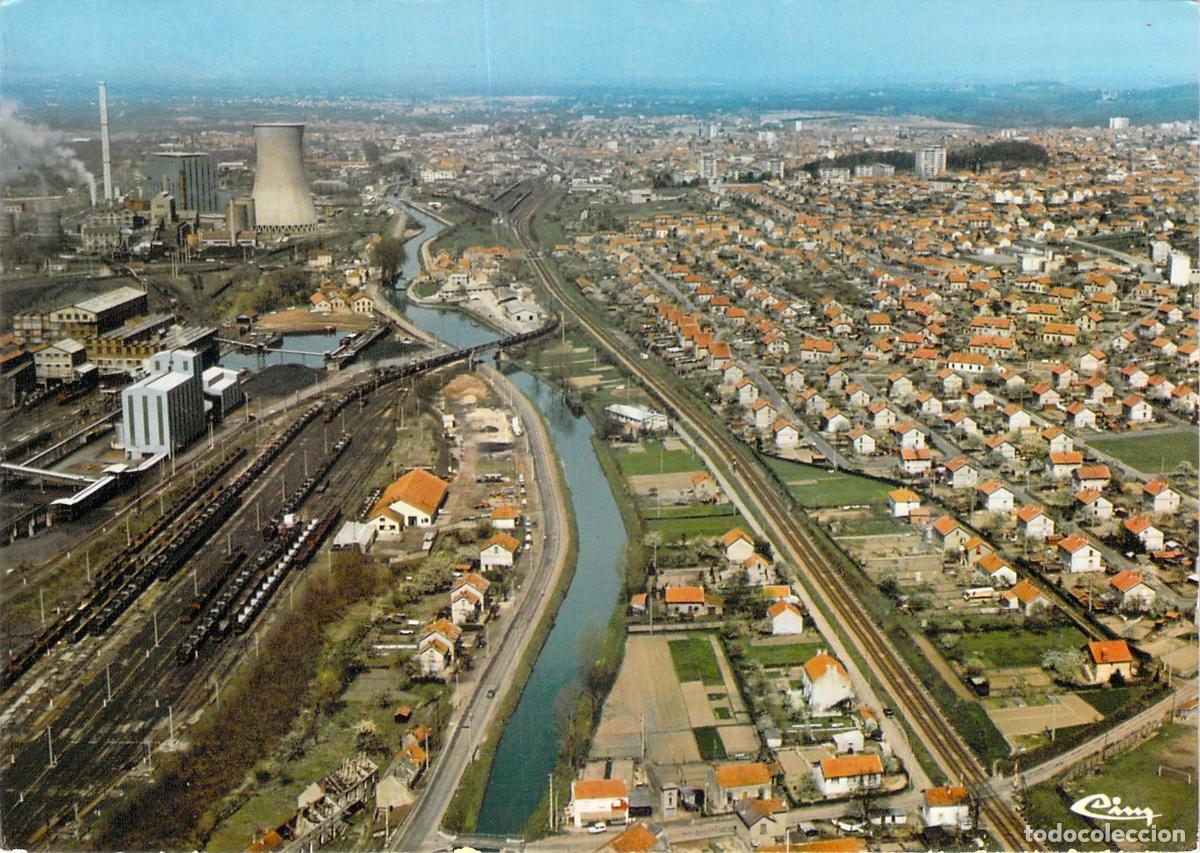 Postales: Postal Vista A&eacute;rea Montceau-les-Mines Central de Lucy