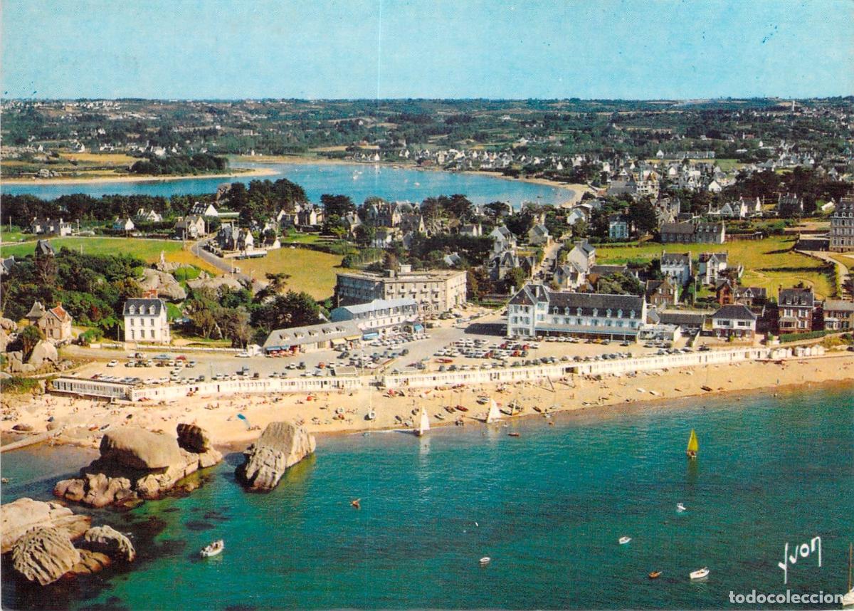 Postales: Postal Vista A&eacute;rea y Playa de Tr&eacute;gastel Breta&ntilde;a Francia