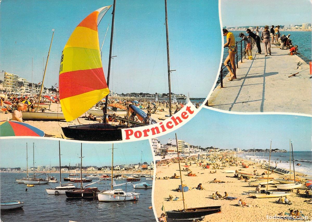 Postales: Postal de Pornichet Breta&ntilde;a Francia Playa y Veleros