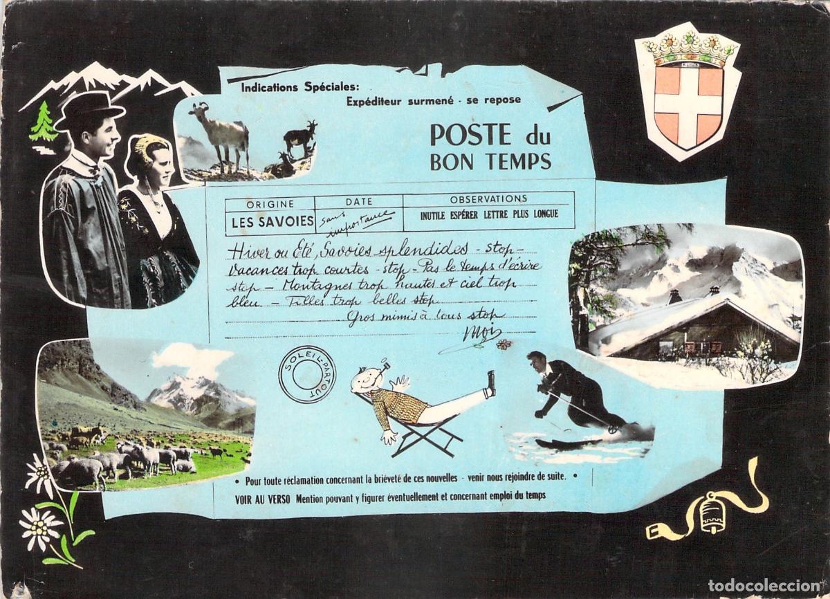Postales: Postal de Humor de Saboya Alpes Franceses Poste du Bon Temps