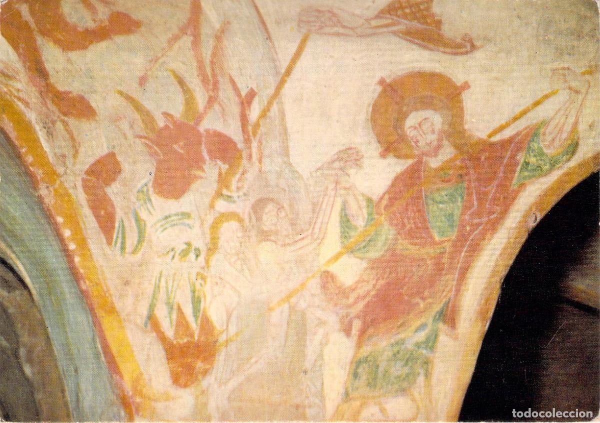 Postales: Postal Fresco de Tavant: El Cristo en los Infiernos