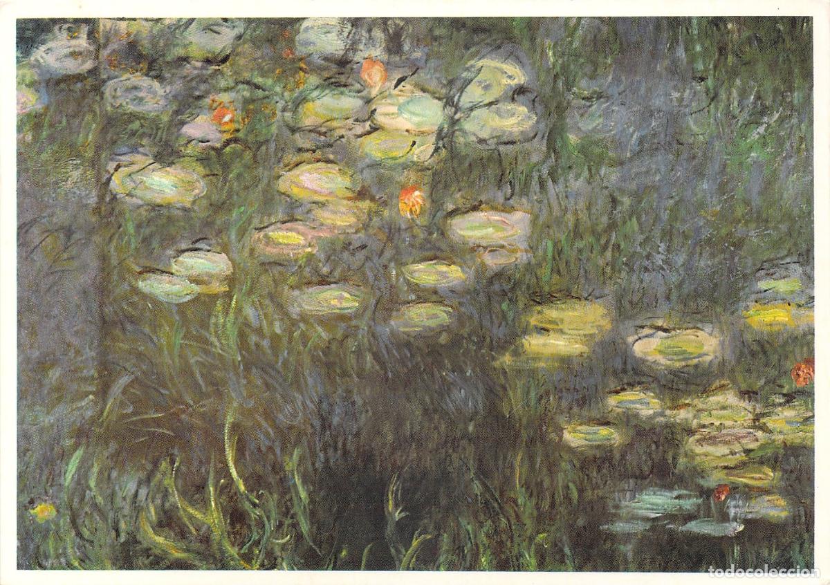 Postkarten: Postal de Arte Claude Monet Les Nympheas Nen&uacute;fares Museo de la Orangerie