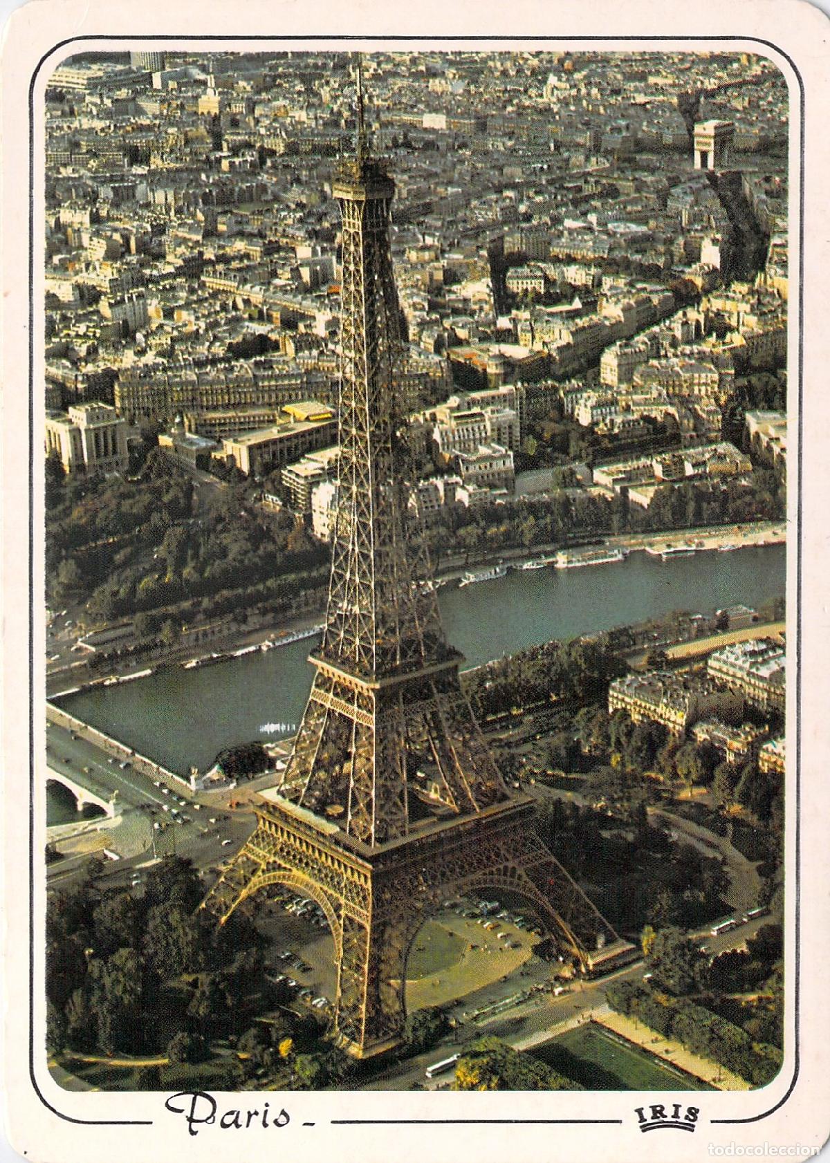 Postkarten: Postal de Par&iacute;s con Vista A&eacute;rea de la Torre Eiffel