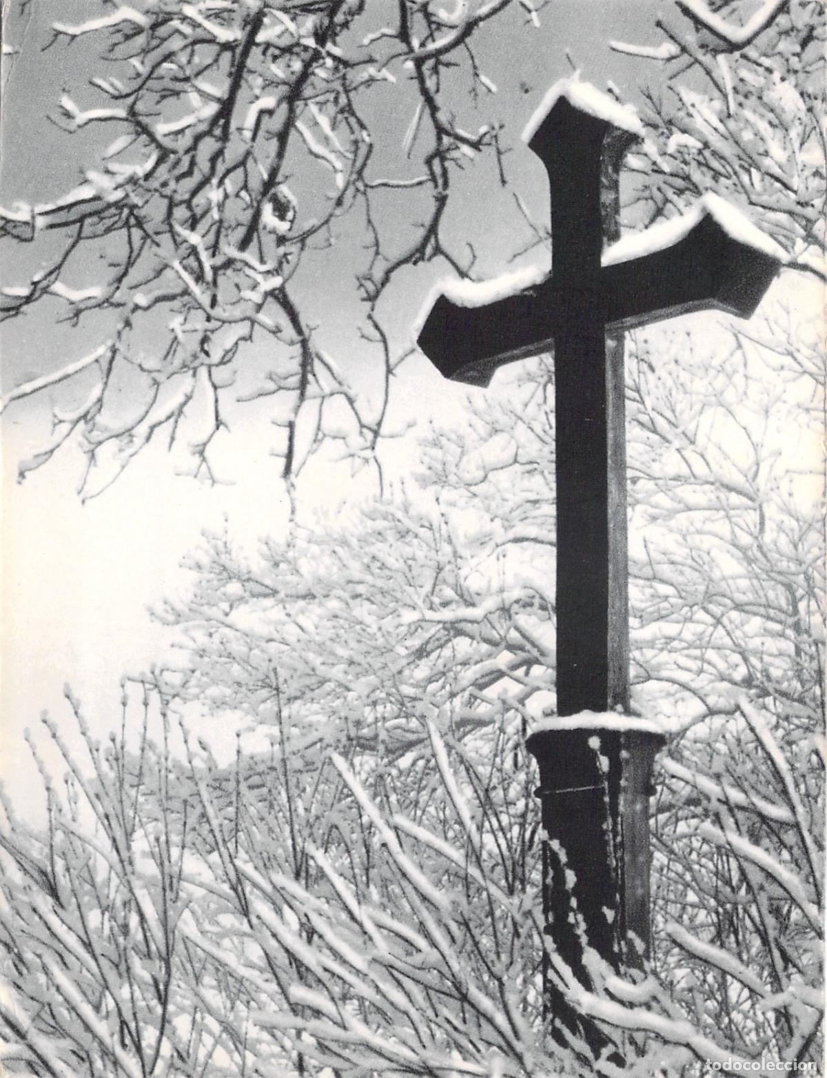 Postales: Postal Religiosa con Cruz en el Invierno Nevado, Foto R. Manson