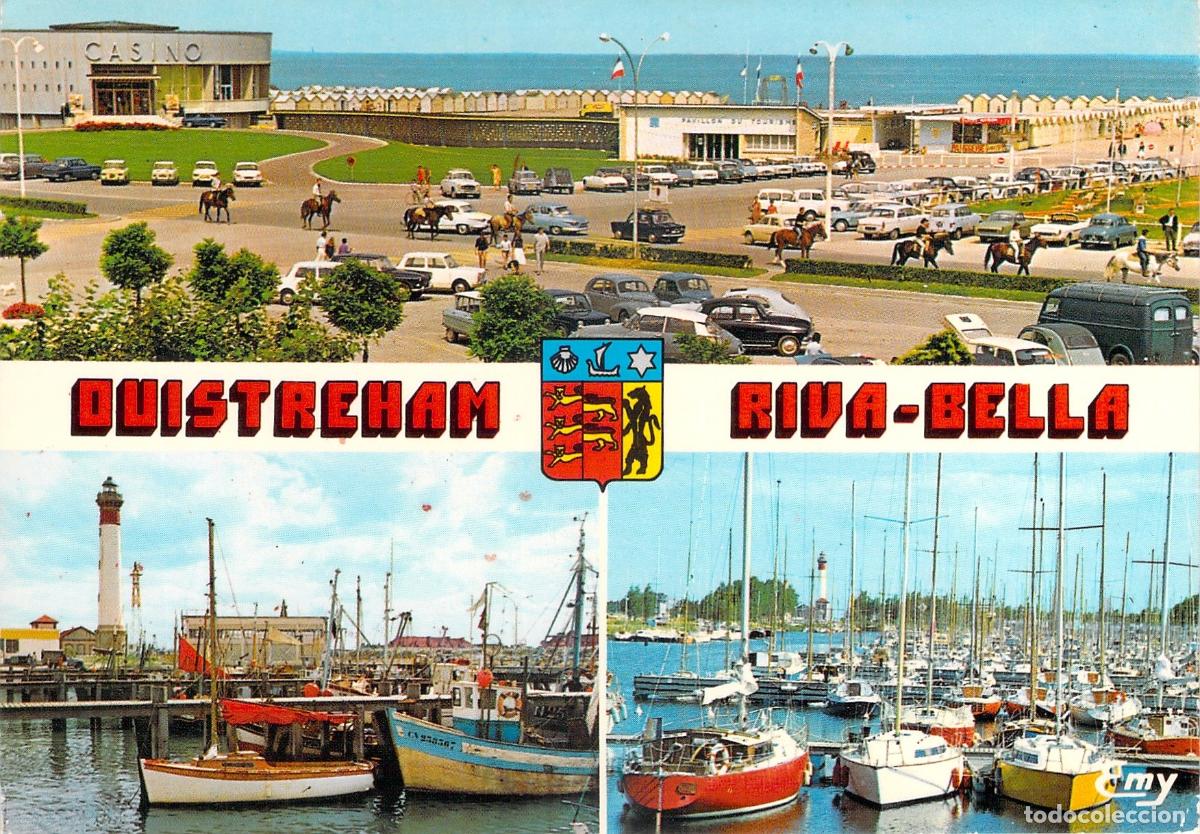 Postales: Postal de Ouistreham-Riva-Bella, Casino, Puerto y Yates