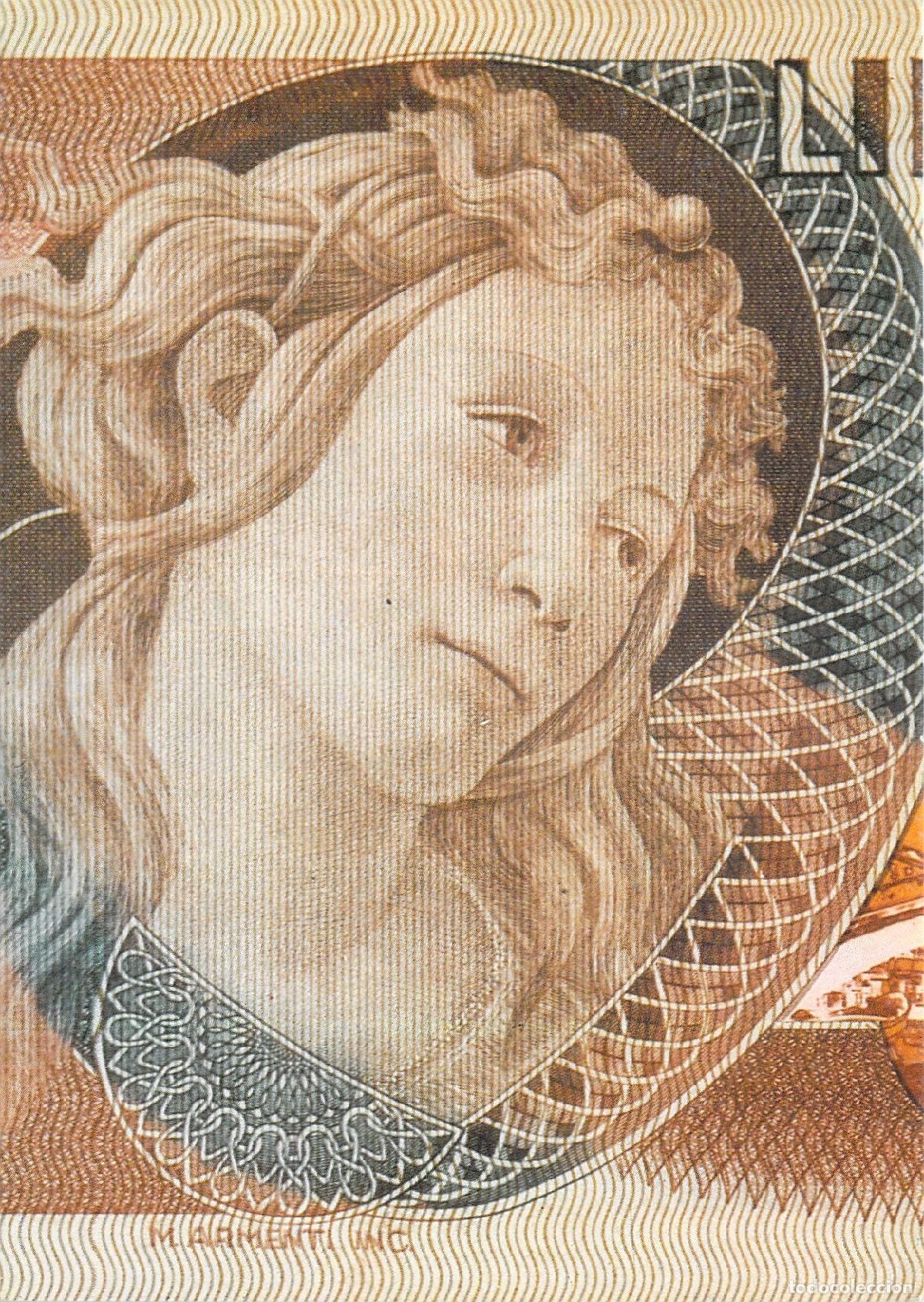 Postales: Postal Art&iacute;stica Detalle de Billete de 100.000 Liras Botticelli