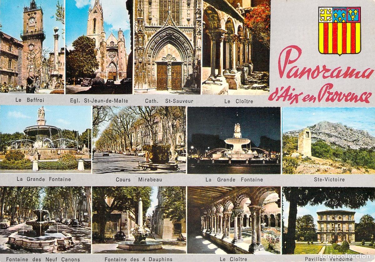 Postales: Postal Multi-vista de Aix-en-Provence, Francia