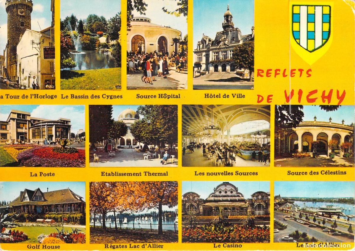 Postales: Postal Tur&iacute;stica Multivista Reflets de Vichy Francia