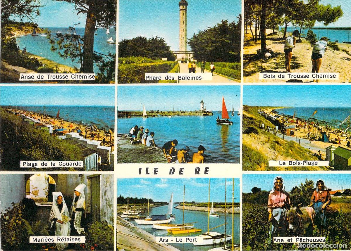 Cartoline: Postal Multivista de la Isla de R&eacute;, Francia, Faros y Playas