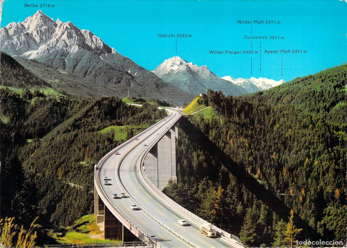 Postais: Postal Europabr&uuml;cke Autopista de Brenner Tirol Austria