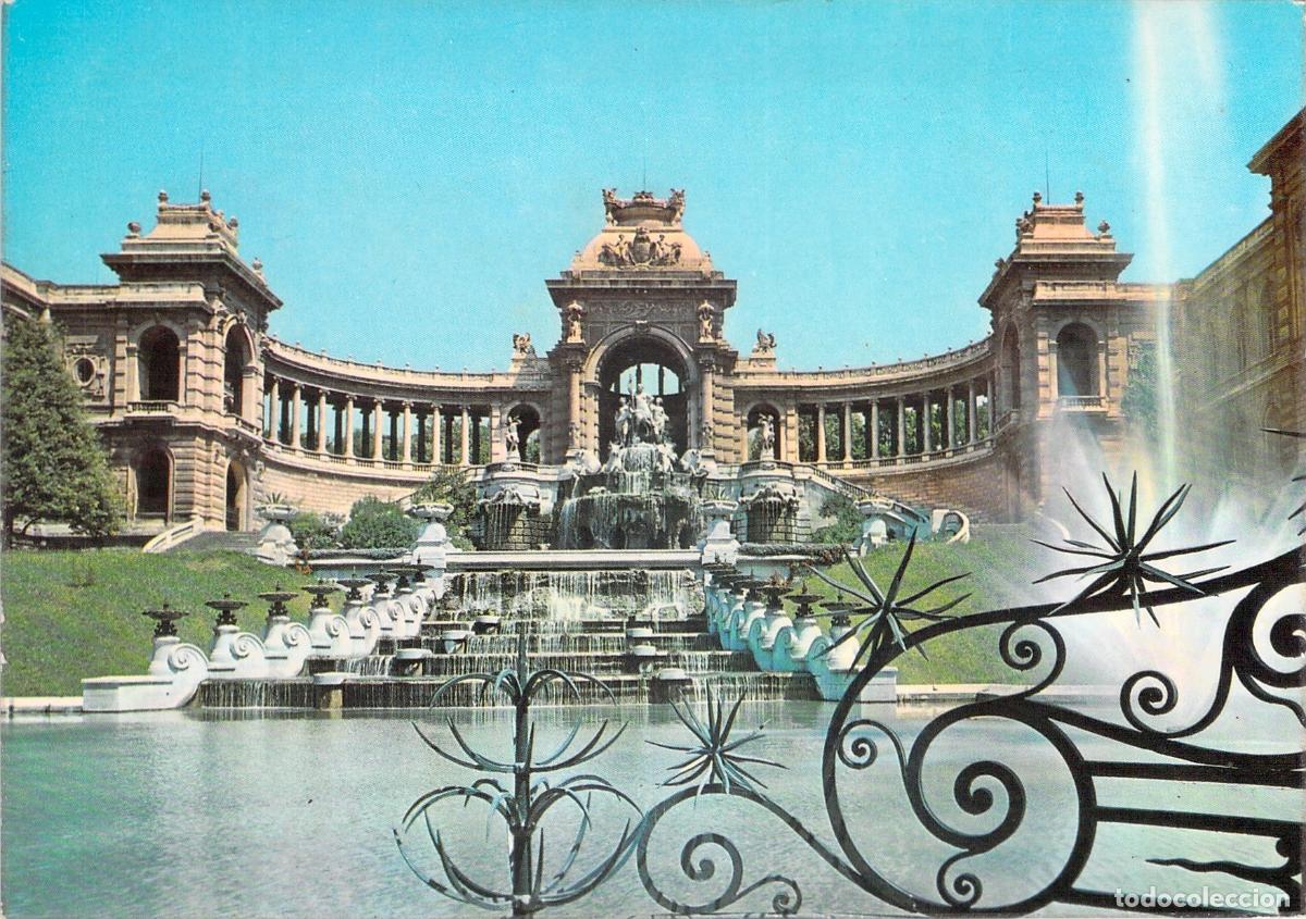 Postkarten: Postal de Marsella, Palacio Longchamp con su Gran Fuente