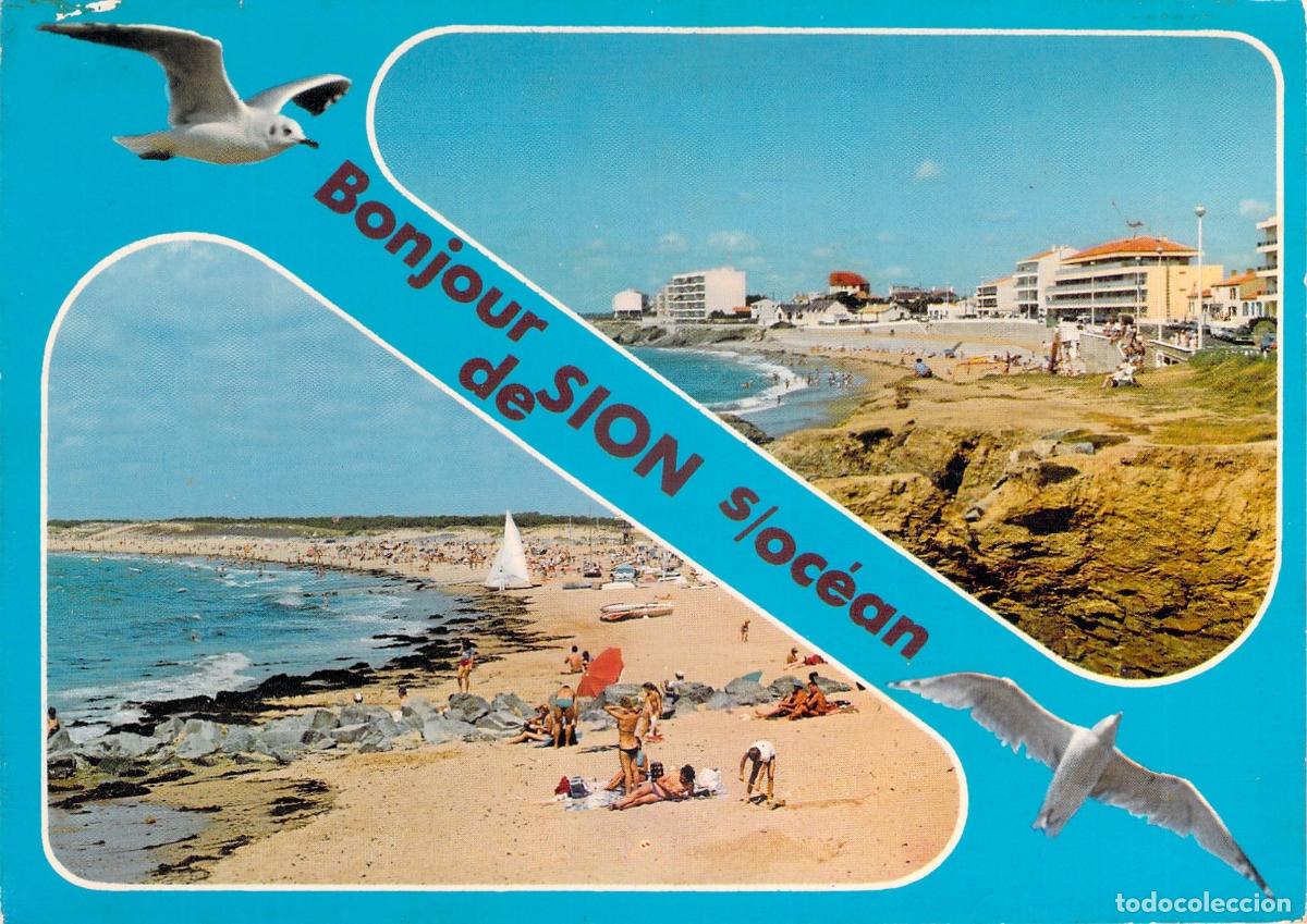 Postkarten: Postal de Sion-sur-Ocean, Playas y Costa de Vend&eacute;e, Francia