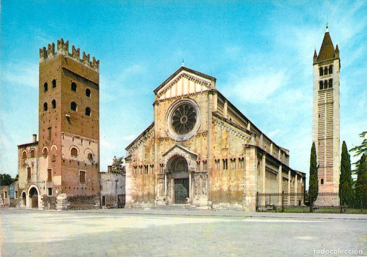 Postkarten: Postal de la Bas&iacute;lica de San Zeno Maggiore, Verona, Italia