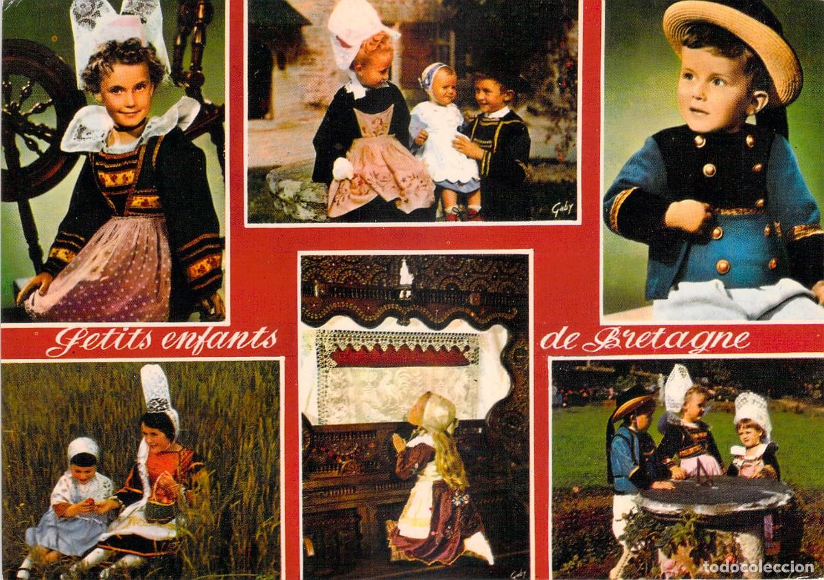 Postales: Postal Ni&ntilde;os con Trajes Tradicionales de Breta&ntilde;a