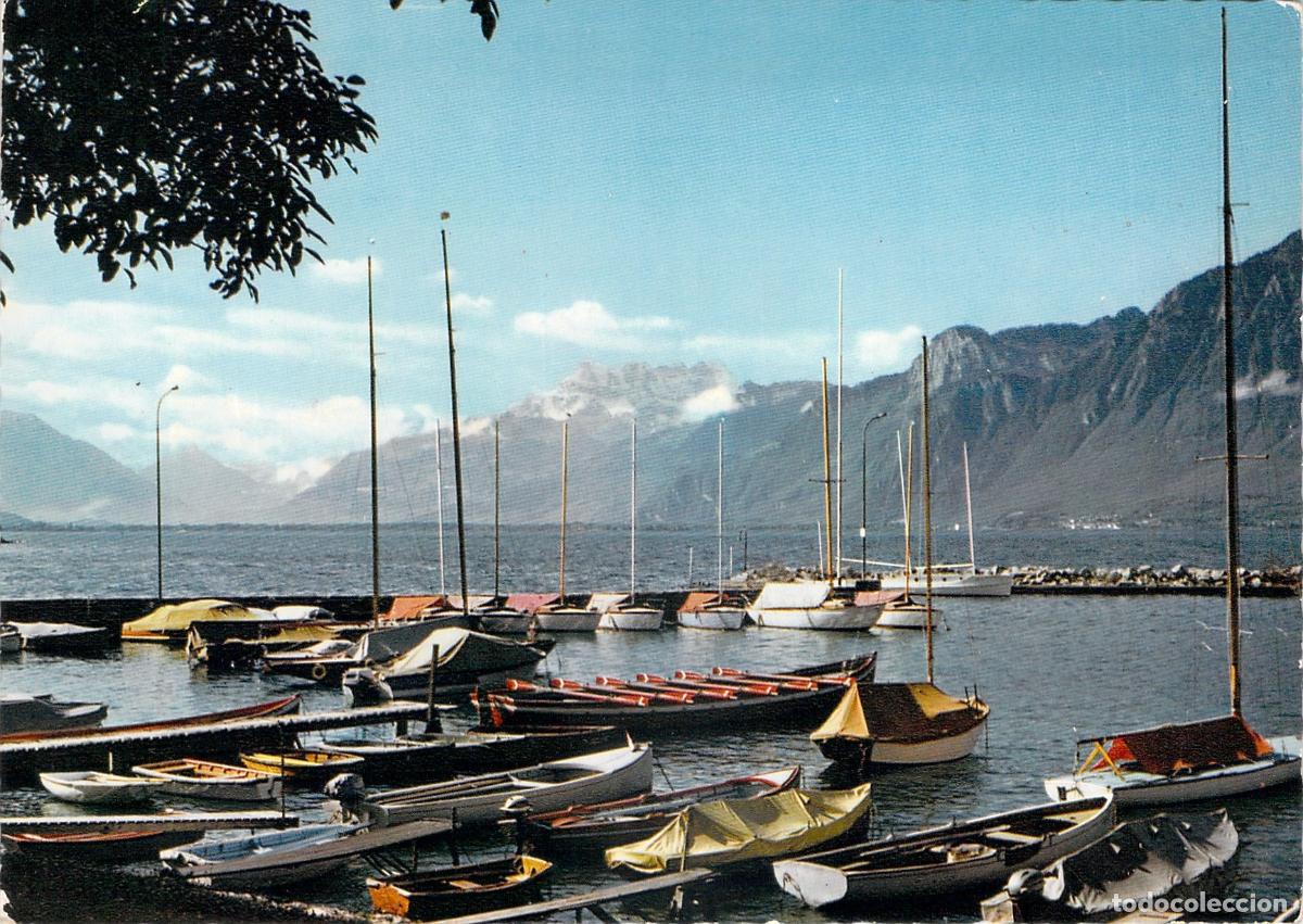 Postales: Postal de La Tour-de-Peilz Vevey Suiza Puerto y Dents du Midi