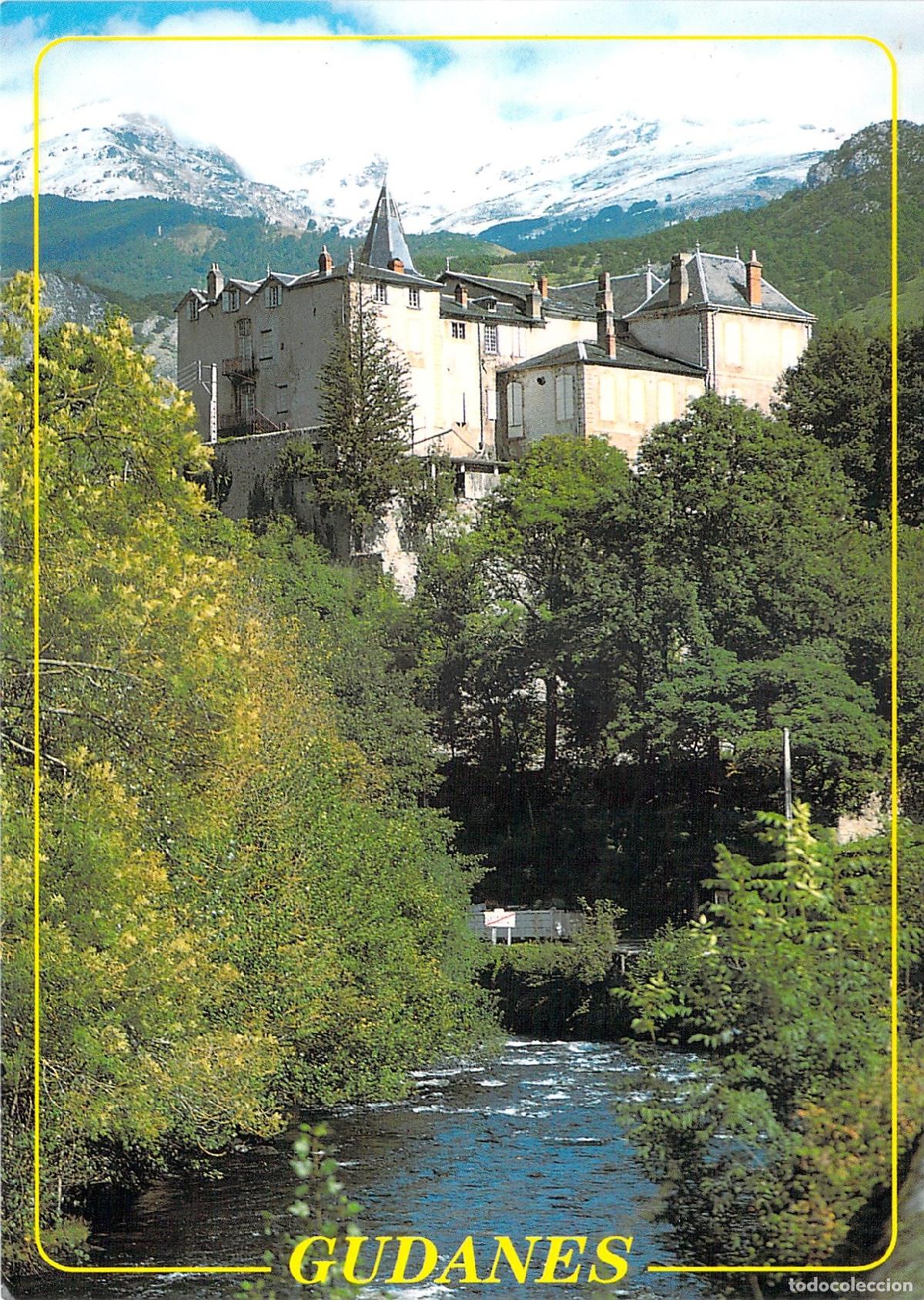 Postales: Postal del Ch&acirc;teau de Gudanes y el R&iacute;o Aston en Ari&egrave;ge