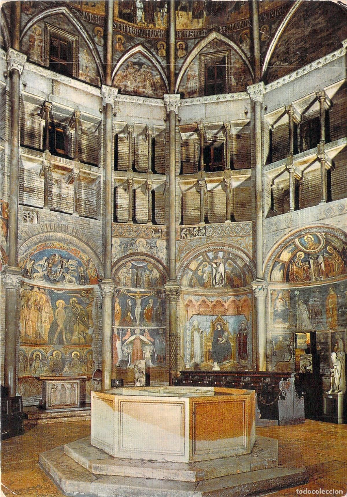 Postales: Postal del Interior del Bautisterio de Parma, Italia