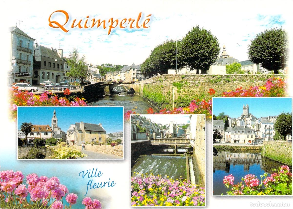 Postales: Postal de Quimperl&eacute; con Hermosas Vistas y Flores