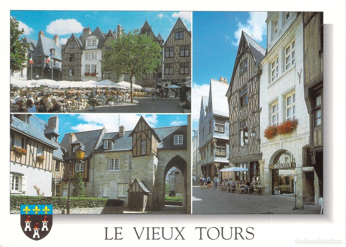 Postales: Postal de Tours, Plaza Plumereau y Casco Antiguo, Francia