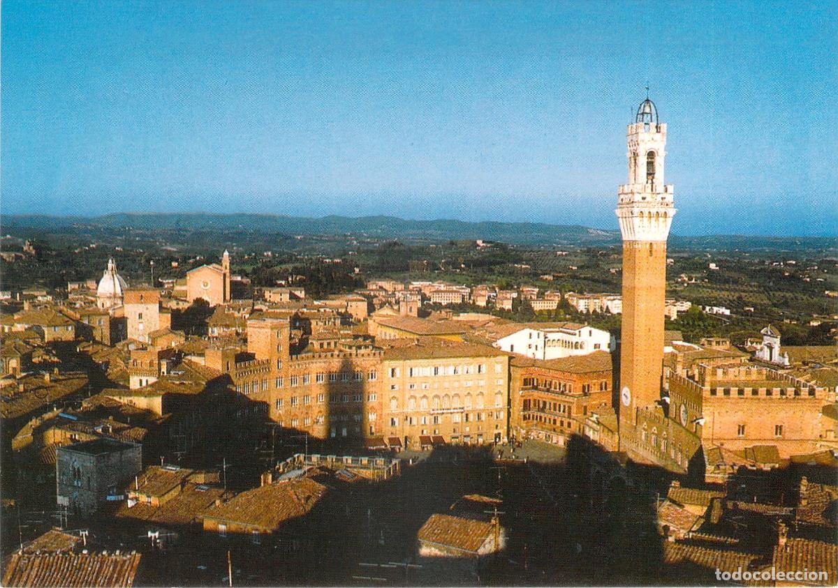 Postales: Postal de Siena Italia Piazza del Campo y Torre del Mangia