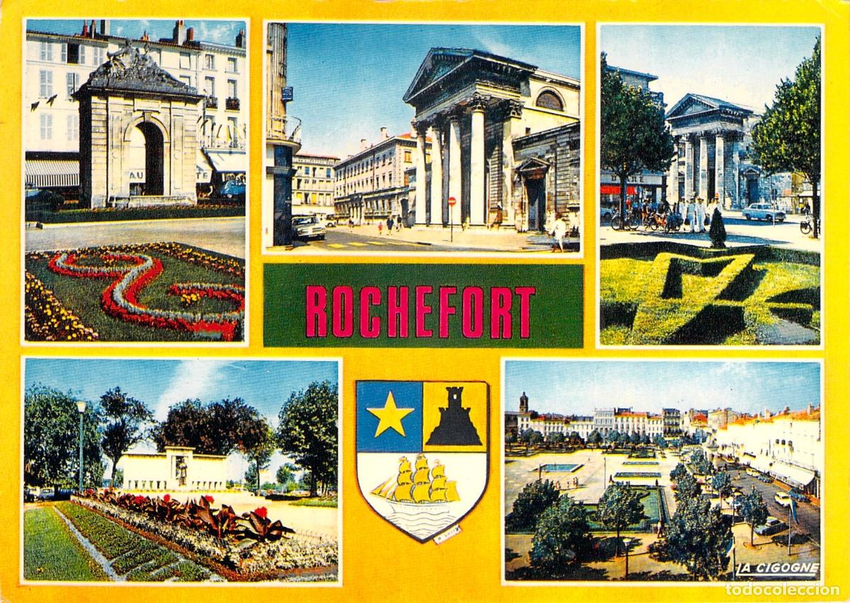 Postales: Postal Multi-vista de Rochefort con Escudo de Armas