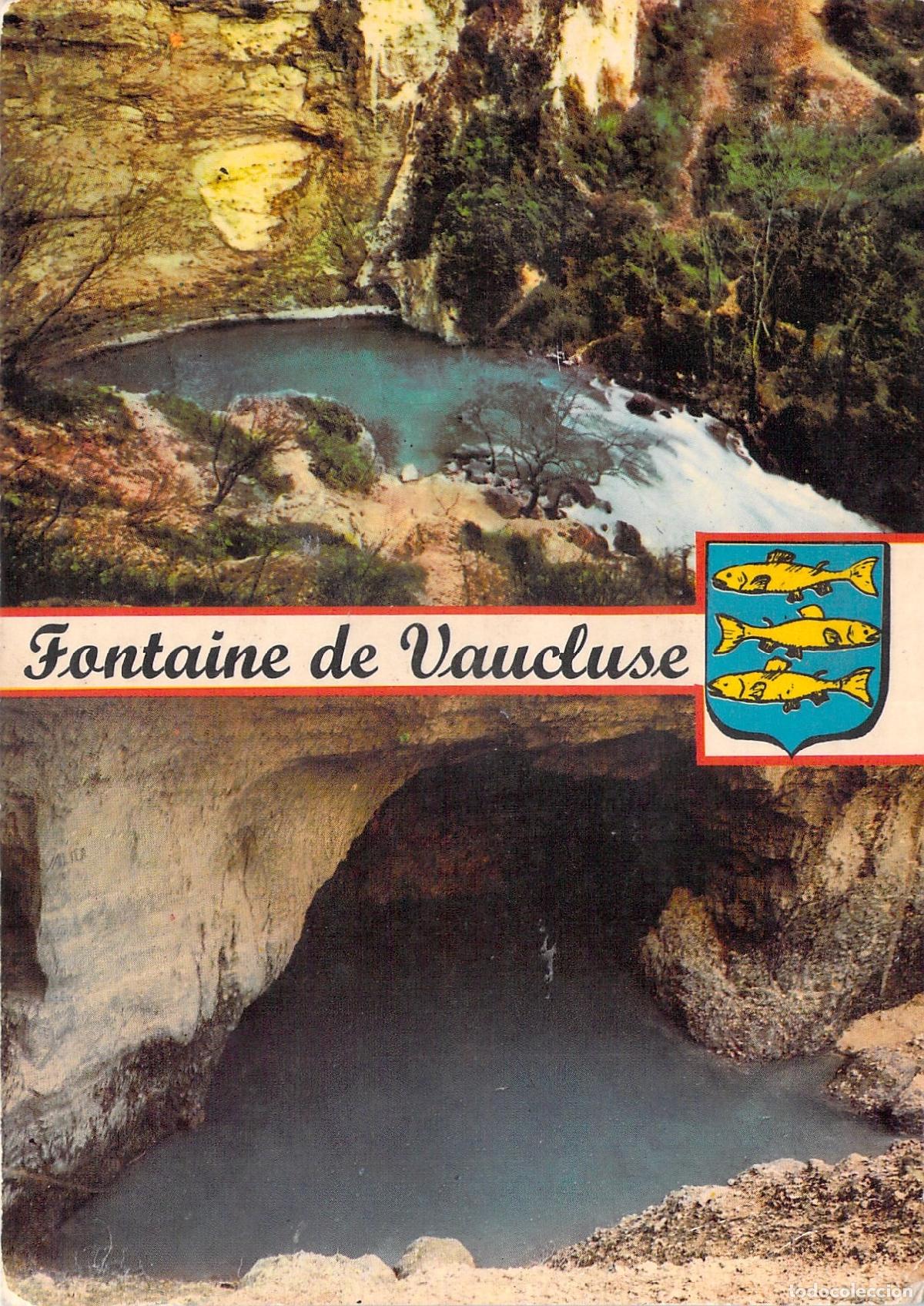 Postales: Postal de Fontaine de Vaucluse con Vistas del Manantial