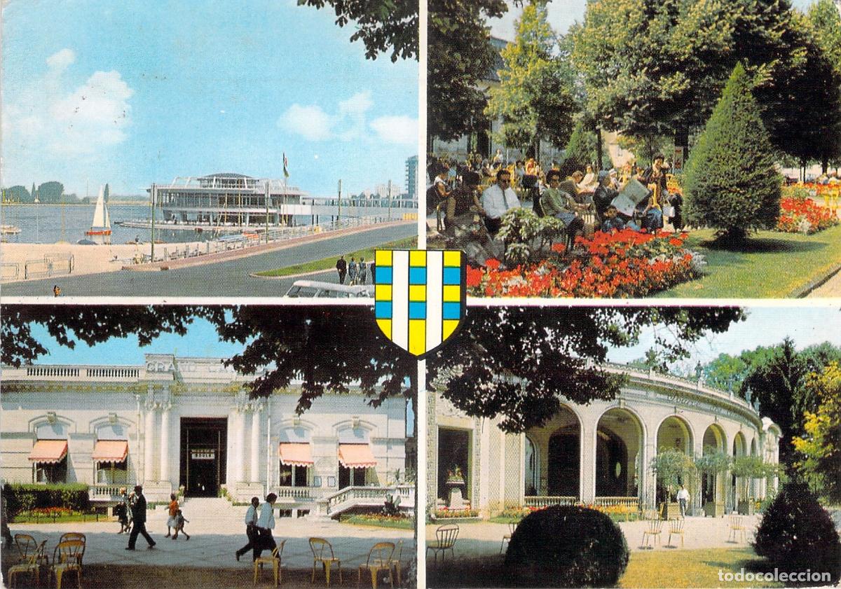 Postales: Postal Multivista de Vichy, Francia: Casino, Parque y Fuentes