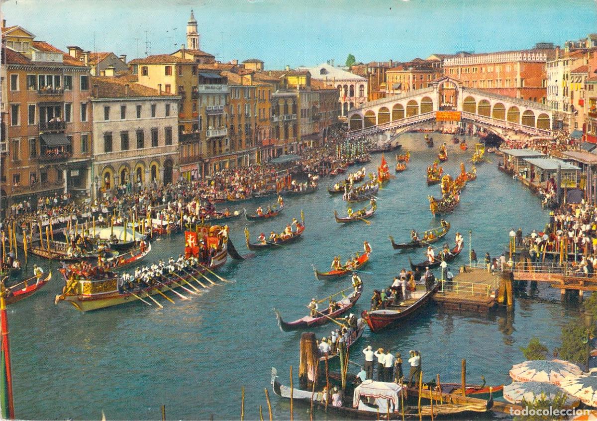 Postales: Postal de la Regata Hist&oacute;rica en el Gran Canal de Venecia