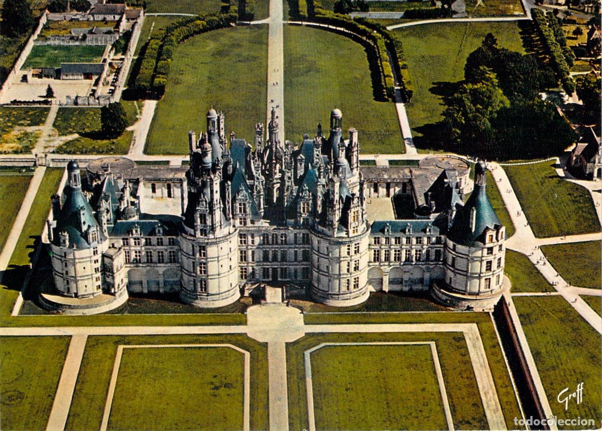 Postkarten: Postal del Castillo de Chambord Vista A&eacute;rea Francia